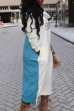 Серые повседневные платья с принтом в стиле пэчворк и карманом с круглым вырезом, прямые платья больших размеров