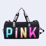 Bolsas con cremallera y letras simples, informales, rosa claro