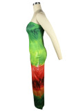 Многоцветные сексуальные лоскутные платья без бретелек с принтом