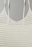 Abricot Sexy Casual Solid Bandage Col V Tops
