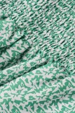 Grüne, sexy, lässige, rückenfreie Bandage-Oberteile mit Print