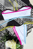 Maillots de bain patchwork à bandage blanc Sportswear (avec rembourrage)