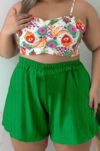 Verde Casual Solid Patchwork Plus Size