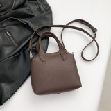 Black Casual Solid Rivets Buttons Zipper Bags