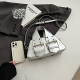ホワイトカジュアルヴィンテージソリッドリベットメタルアクセサリー装飾バッグ