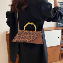 Коричневые ежедневные лоскутные сумки с леопардовым принтом