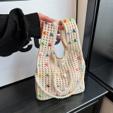 Pink Sweet Solid Patchwork Pearl Bags