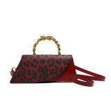 Bolsos diarios con retazos de leopardo rojo rosa