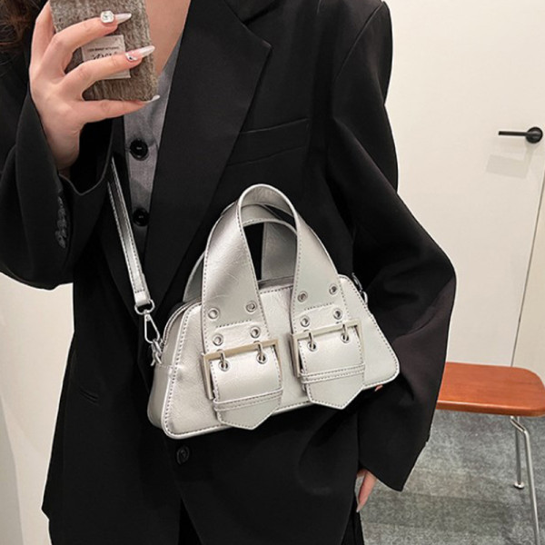 Silver Casual Vintage Solid Rivets Metal Accessories Decoration Bags