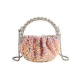 Pink Daily Sequins Patchwork Bags