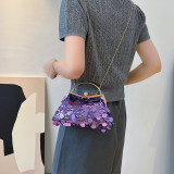 Rose Red Street Solid Sequins Patchwork Bags