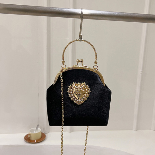 Bolsas de correntes de decoração de acessórios de metal sólido de celebridades vintage pretas