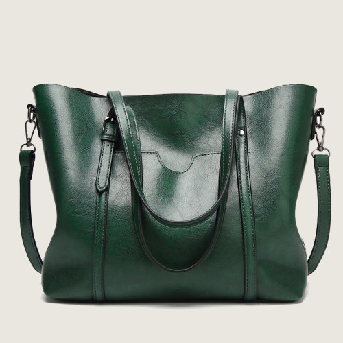 Green Vintage Simplicity Solid Pocket Zipper Bags
