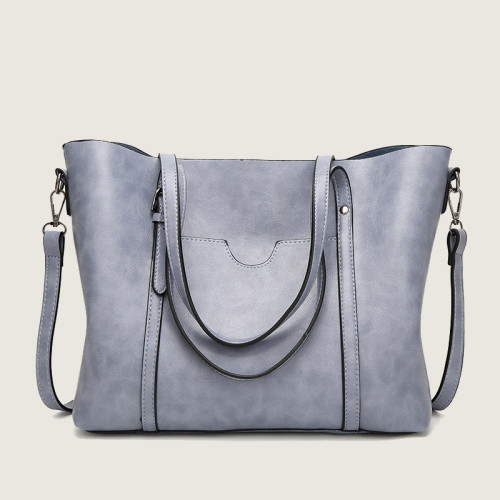 Ljusblå Vintage Simplicity Solid Pocket Zipper Bags