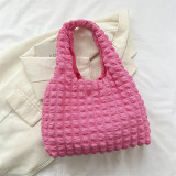 Rose Pink Casual eenvoud geruite effen vouw contrasterende tassen