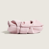 ピンクのスイート シンプル ソリッド チェーン フォールド バッグ