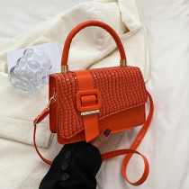 Orange-rote, schlichte, asymmetrische Patchwork-Taschen mit Animal-Print
