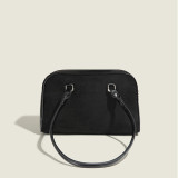 Schwarze lässige Vintage-Reißverschlusstaschen mit fester Tasche