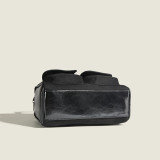 Deep Coffee Casual Vintage Solid Pocket Zipper Bags