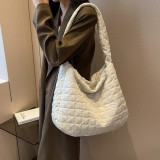White Daily Simplicity Plaid Solid Fold Bags