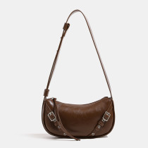 Brown Daily Simplicity Solid Rivets Bags