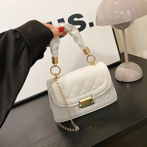 ホワイト シンプル ソリッド メタル アクセサリー デコレーション チェーン バッグ