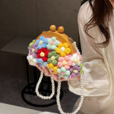 White Sweet Flowers Patchwork Pearl Bags