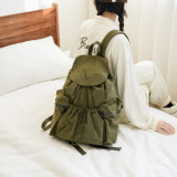 Khaki Casual Daily Solid Patchwork Draw String Zipper Bags