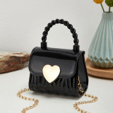 Black Daily Heart Shaped Patchwork Bags