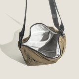 Black Casual Simplicity Solid Fold Zipper Bags