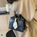 Black Casual Solid Patchwork Contrast Bags
