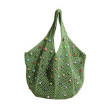Bolsas de tejido de perlas de patchwork diario verde