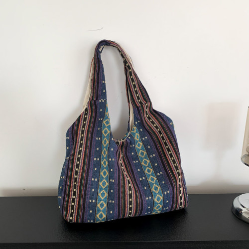 Blue Bohemian Cute Geometric Patchwork Bags