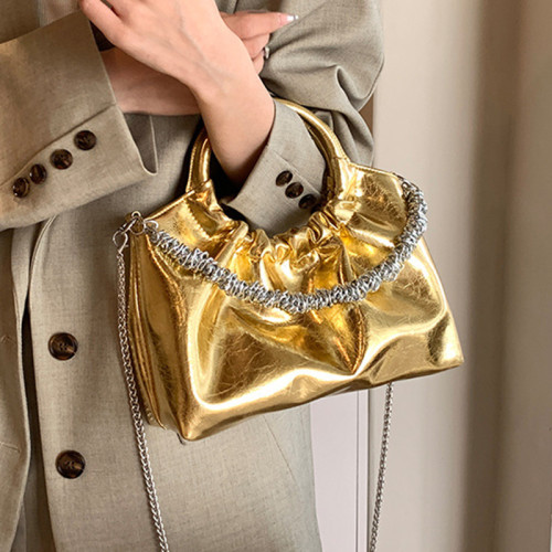 Gold Daily Solid Patchwork Bags