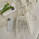 Perla solida scavata bianca crema dolce ed elegante con sacchetti di fiocco