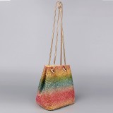 Повседневные лоскутные сумки с градиентом радужного цвета