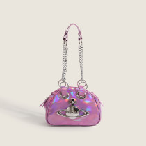 Borse con catene decorative per accessori in metallo solido quotidiano viola
