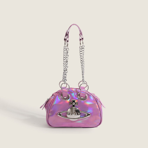 Sacs à chaînes de décoration d'accessoires en métal solide quotidien violet