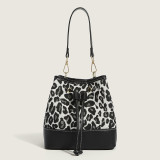 Коричневые винтажные сумки на завязках с леопардовым принтом в стиле пэчворк