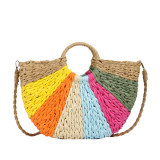Хаки-Коричневые сумки на каждый день с цветными блоками из лоскутной ткани