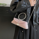 Schwarze, elegante, formelle Taschen mit massiven Ketten und Perlen-Strasssteinen