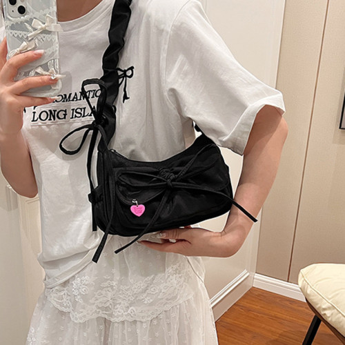 Schwarze tägliche Patchwork-Reißverschlusstaschen mit Kordelzug