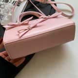 Black Pink Sweet Simplicity Solid With Bow Contrast Bags