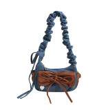 Bolsas con cremallera y cordón con dibujo de patchwork diario azul oscuro