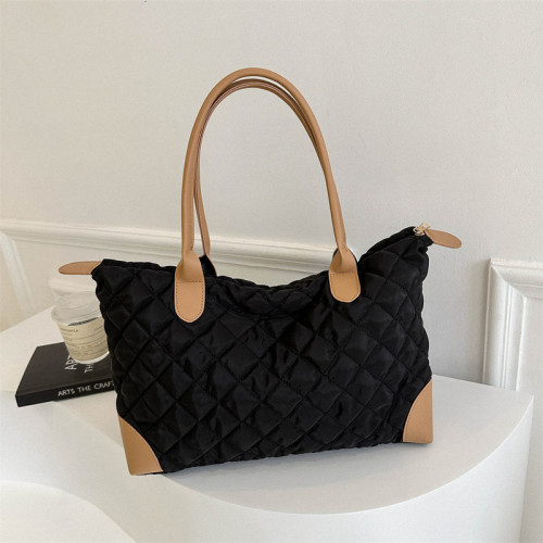 Black Daily Rhombic Patchwork Bags