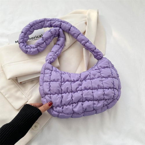 Пурпурные повседневные сумки в клетку в стиле пэчворк