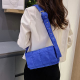 Dark Blue Daily Simplicity Plaid Patchwork Bags