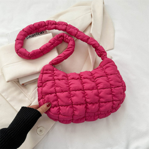Rosafarbene, schlichte, karierte Patchwork-Taschen für den täglichen Gebrauch