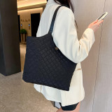 Black Daily Simplicity Rhombic Patchwork Bags