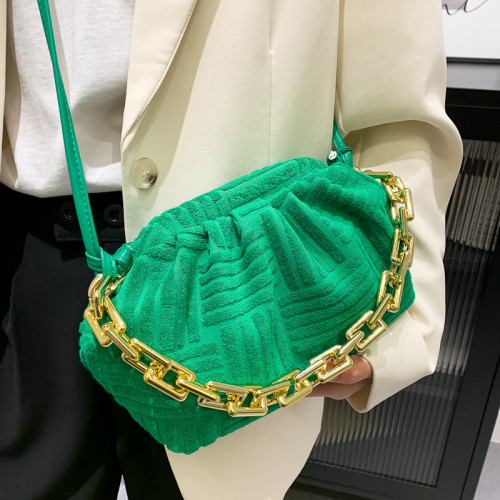 Green Daily Geometric Patchwork Bags